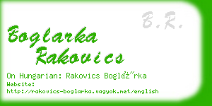 boglarka rakovics business card